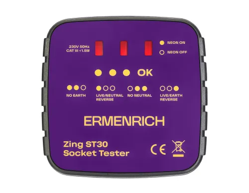 foto Tester do gniazd sieciowych Ermenrich Zing ST30, obraz 2