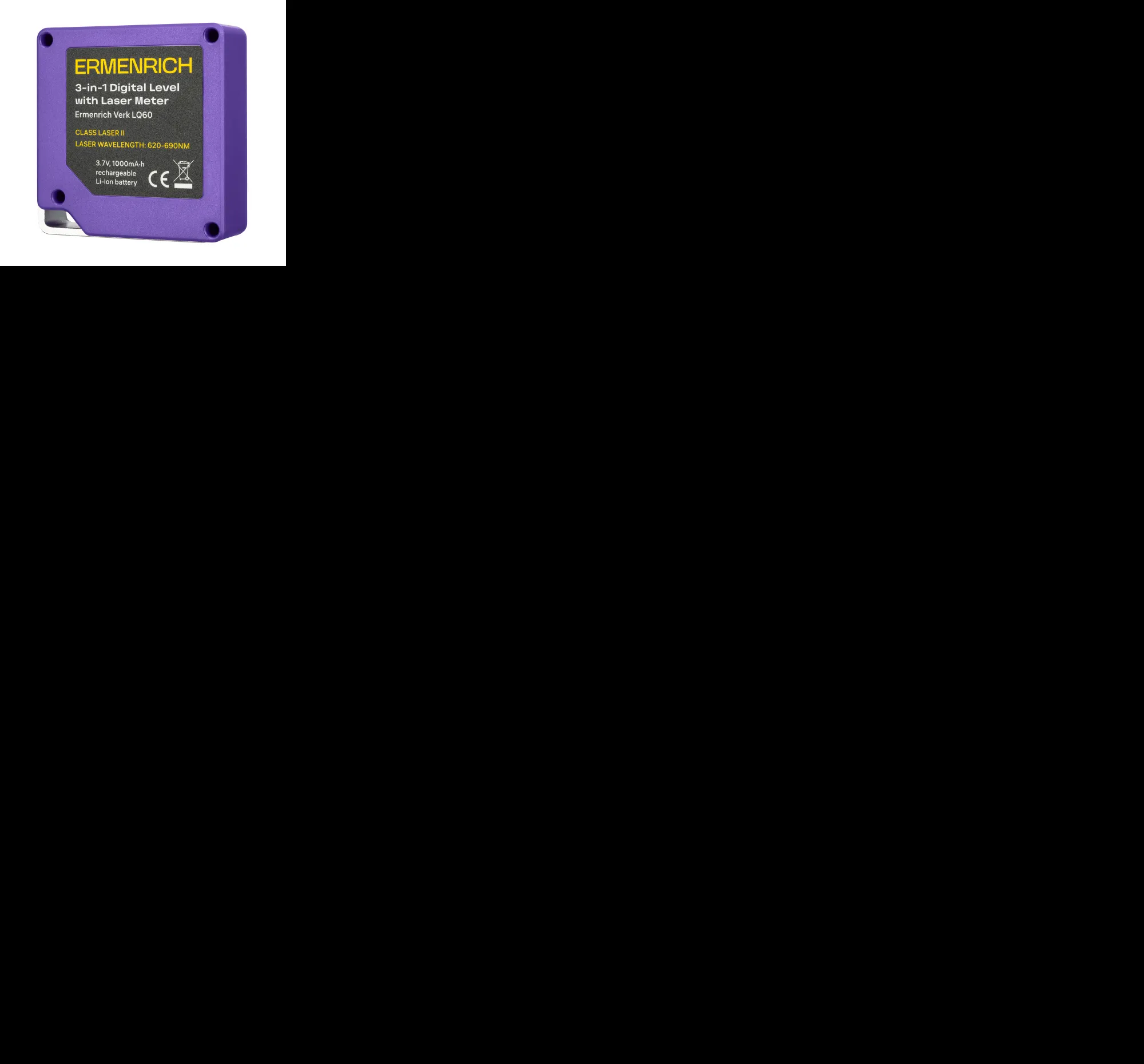 obraz Poziomica cyfrowa z dalmierzem laserowym 3-w-1 Ermenrich Verk LQ60, obraz 7