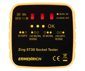 fotografia Tester do gniazd sieciowych Ermenrich Zing ST30
